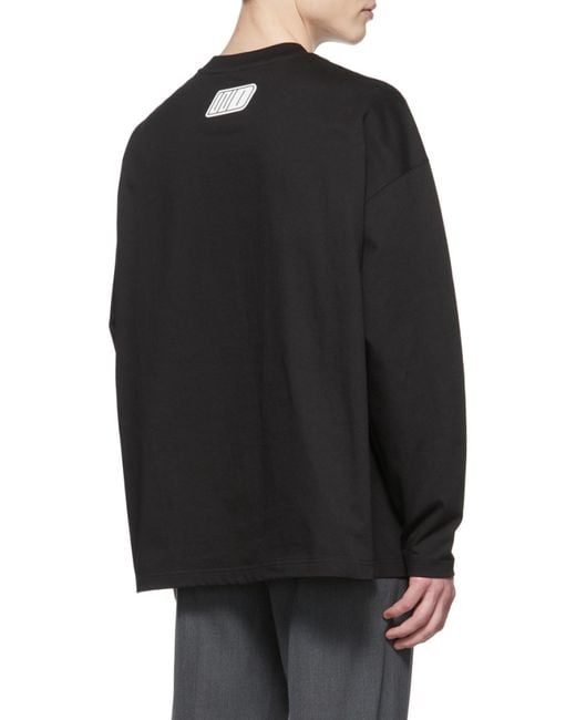 we11done Black Logo-Print Cotton Sweater for men