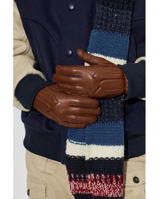 DSquared² Brown Quilted Gloves for men