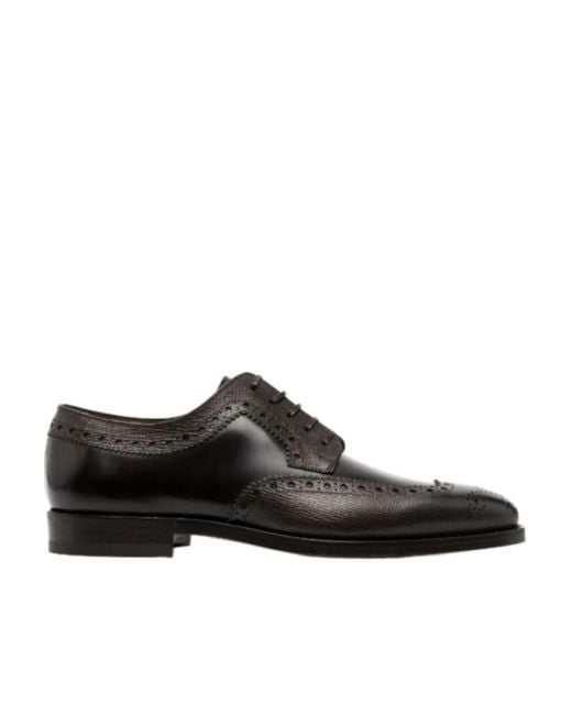 Ferragamo Black Lacing Business Dress Shoes for men