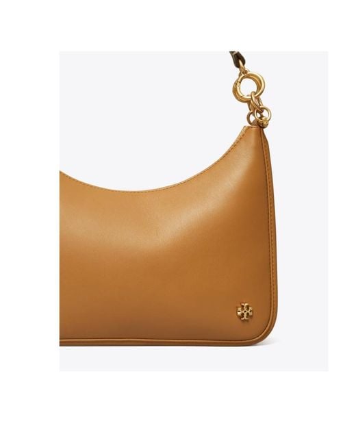 Tory Burch Brown Logo-Plaque Detail Shoulder Bag