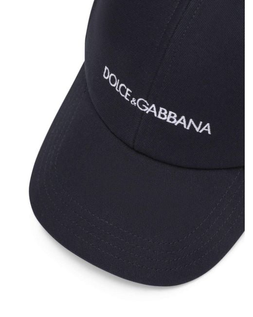 Dolce & Gabbana Blue Logo Embroidered Baseball Cap for men
