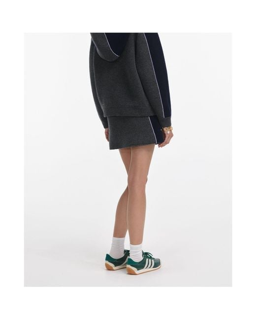 Self-Portrait Black Ribbed Knit Mini Skirt
