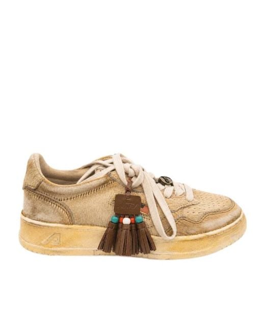 Autry Natural Beaded Tassel Sneakers