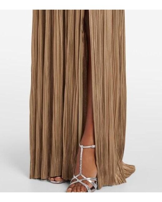 Maria Lucia Hohan Natural Alana Pleated Silk Tulle Gown