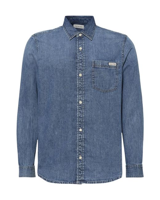 Calvin Klein Blue Denim Button-Up Shirt for men