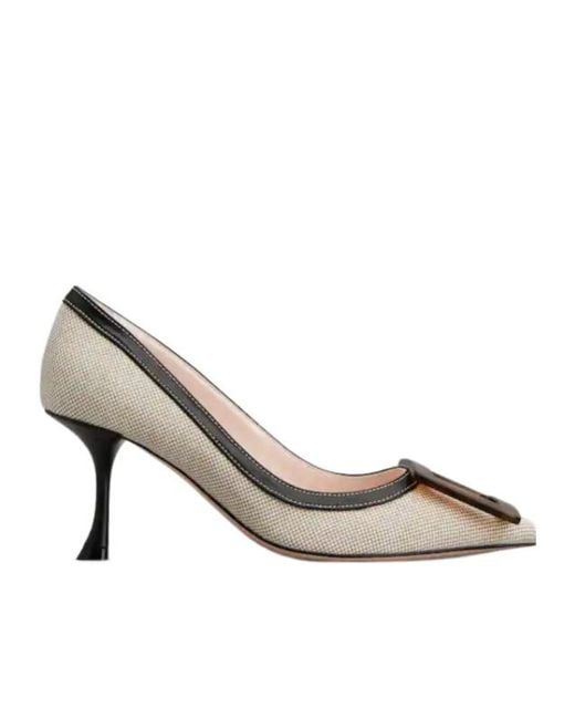 Roger Vivier Metallic Viv' Buckle-Detail Pumps