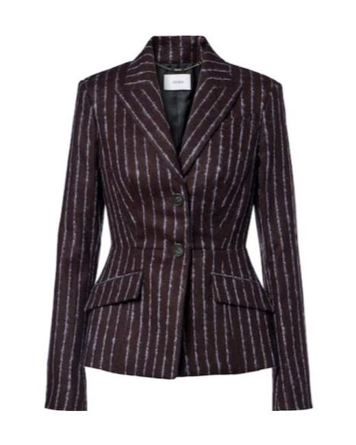 Erdem Blue Pinstripe Wool And Mohair Blazer