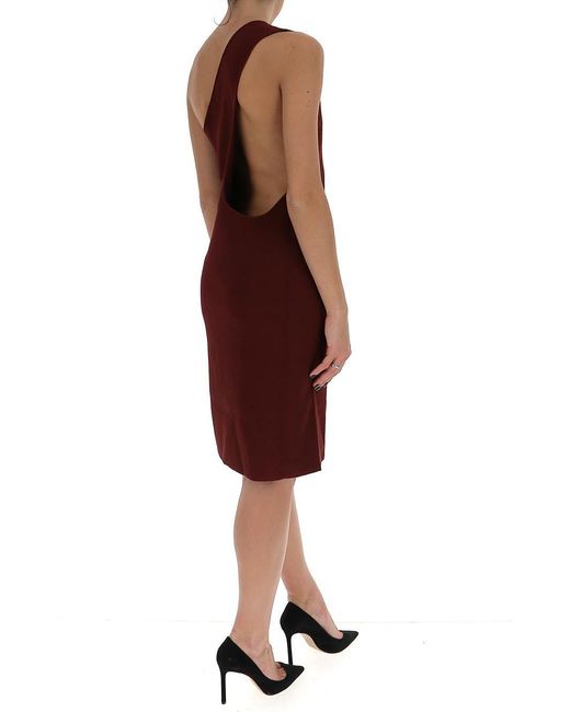 Bottega Veneta Red One Shoulder Knit Dress