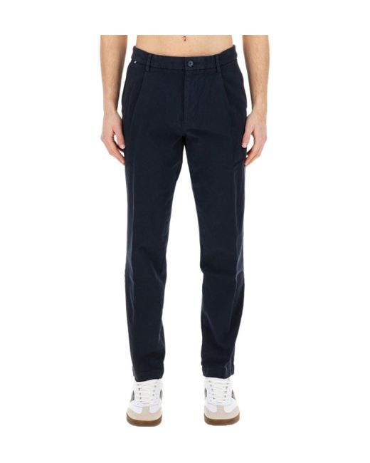 Boss Blue Boss Mid-Rise Straight-Leg Trousers for men