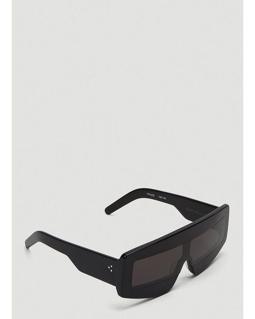 Rick Owens Black Phleg Shield Sunglasses