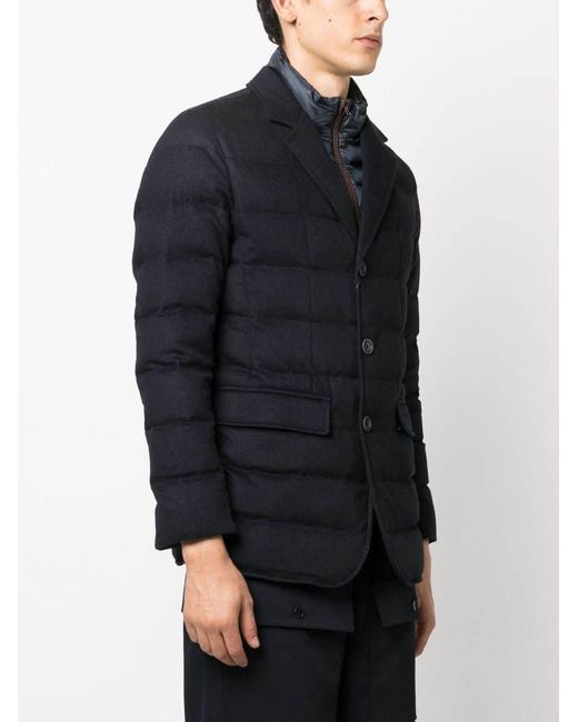 Herno Black Single-Breasted Padded Blazer for men