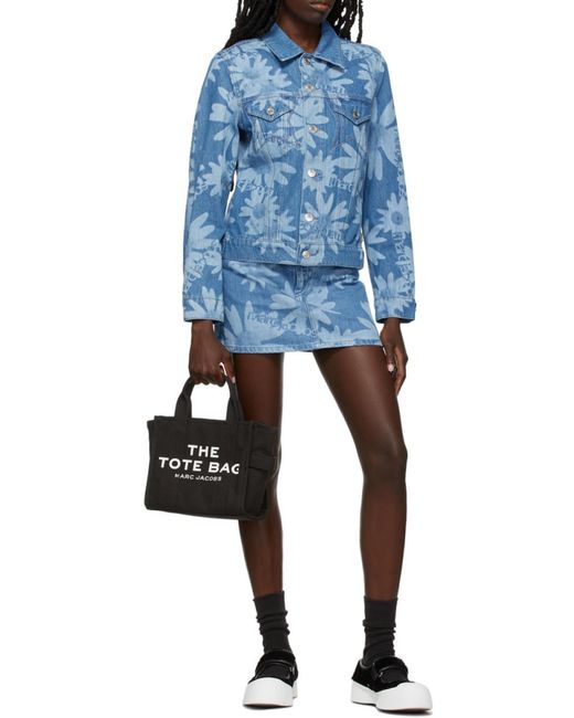 Marc Jacobs Black Logo Printed Zip-Up Small Tote Bag