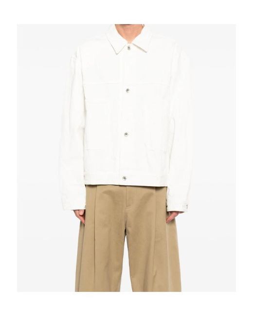 Studio Nicholson White Button-Up Denim Jacket for men