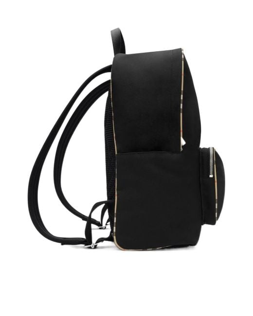 Burberry Black Check Trim Backpack for men