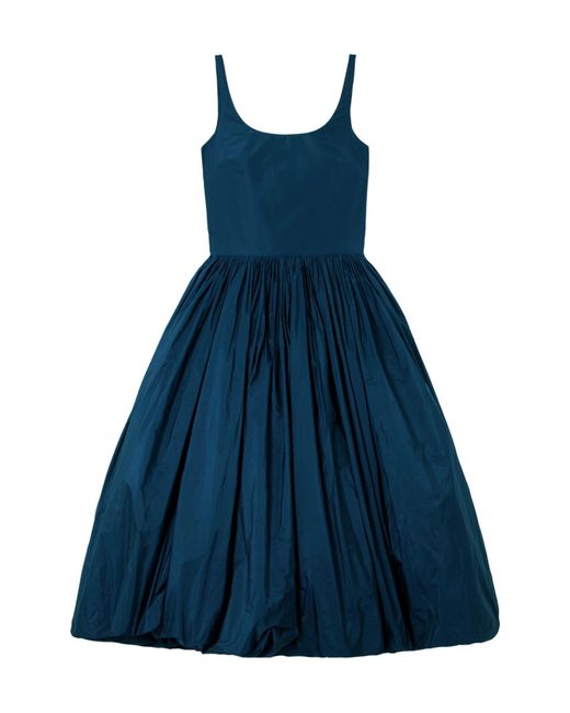 Molly Goddard Blue Shirred Taffeta Midi Dress