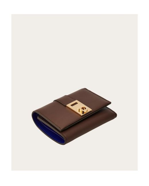 Ferragamo Brown Hug Two-Color Wallet