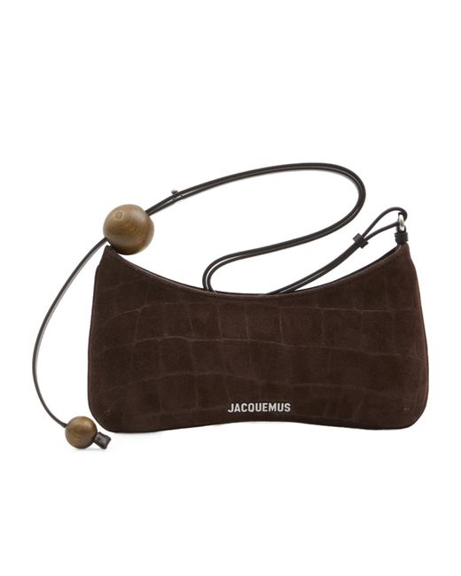 Jacquemus Brown Logo Lettering Le Bisou Perle Shoulder Bag