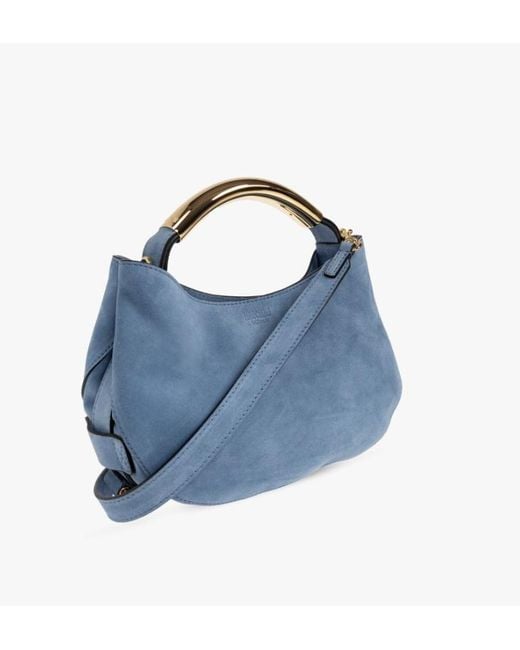 Moschino Blue Letter Detail Shoulder Bag