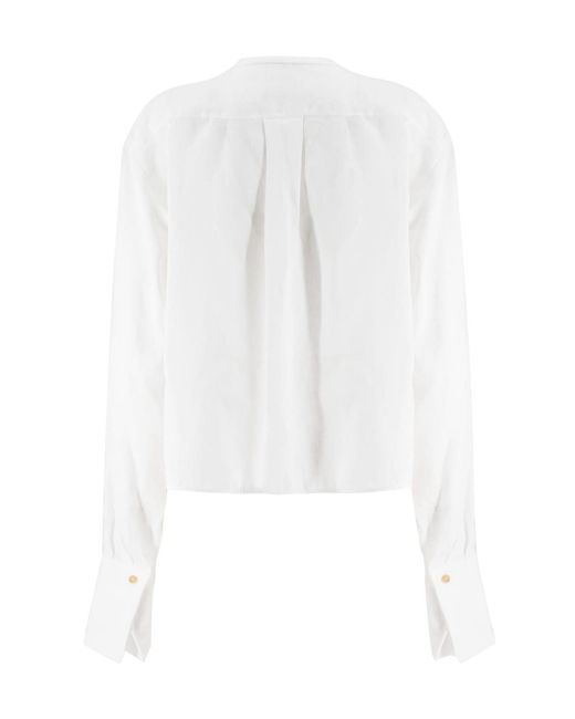 Ermanno Scervino White Embroidered Button-Up Top