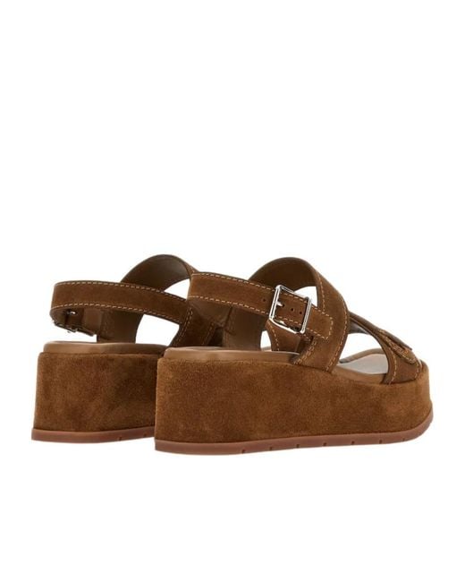 Hogan Brown H703 Platform Sandals