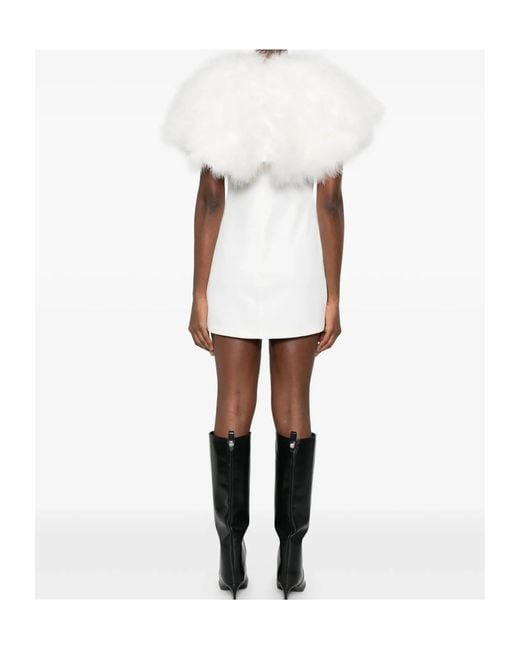 GIUSEPPE DI MORABITO White Feather-Trim Dress
