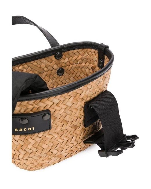 Sacai Black Paglia Mini Shoulder Bag