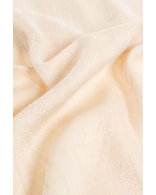 Max Mara Natural Letter Pattern Scarf