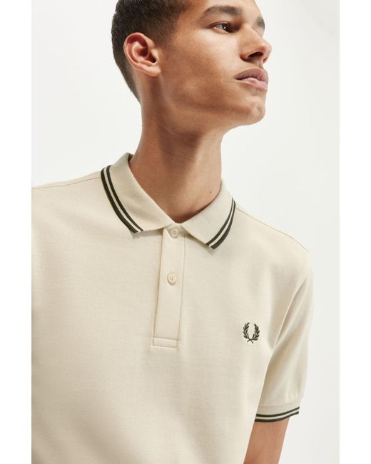 Fred Perry Natural Logo-Embroidered Cotton Polo Shirt for men