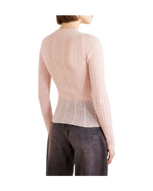 Haikure Pink Sey Cable-Knit Alpaca-Blend Sweater