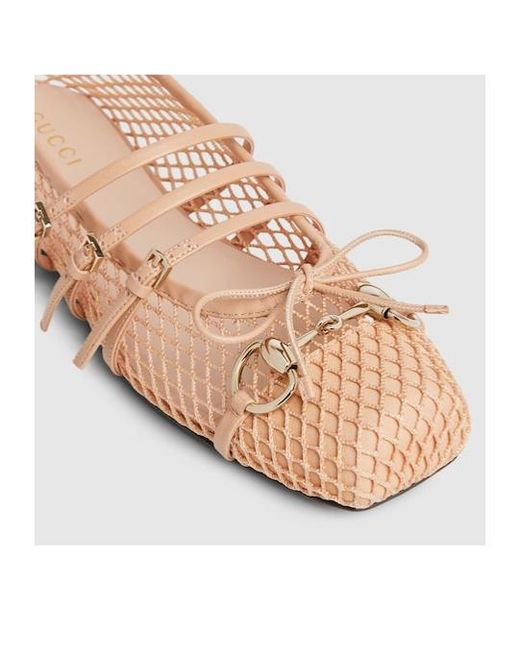 Gucci Pink Horsebit Ballet Flat