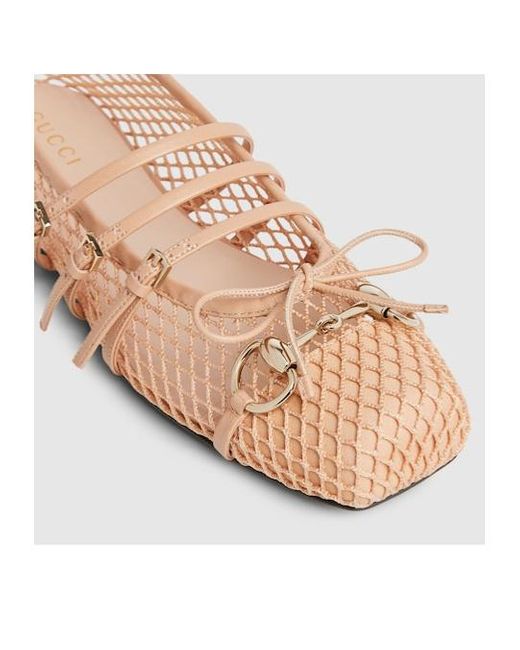 Gucci Pink Horsebit Ballet Flats