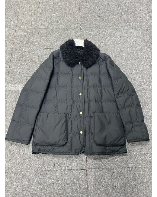 Moncler Black Cygnes Logo Patch Padded Jacket