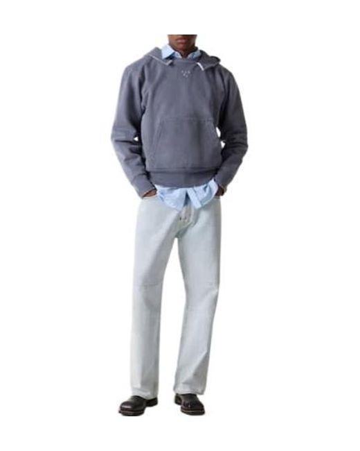 Our Legacy Blue Relic Distressed Cotton Jersey Hoodie for men