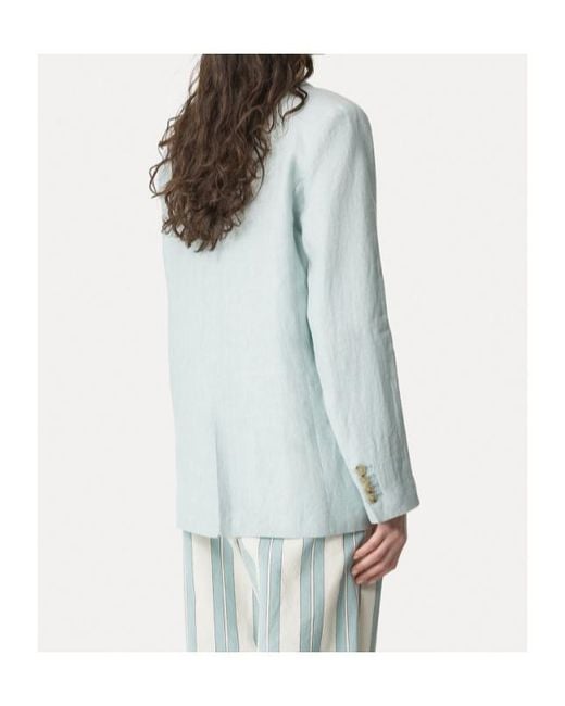 Forte_forte Blue Notched Lapels Single-Breasted Blazer