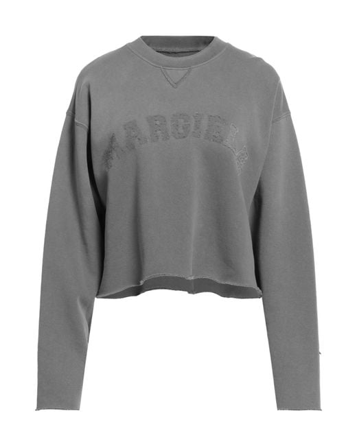 Maison Margiela Gray Solid Color Crew Neck Sweatshirt