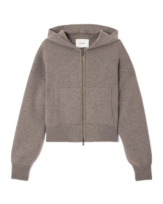 Lisa Yang Brown Lilia Cropped Cashmere Hoodie
