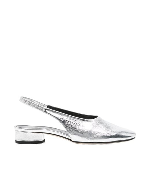 Aeyde White Dua Slingback Pumps