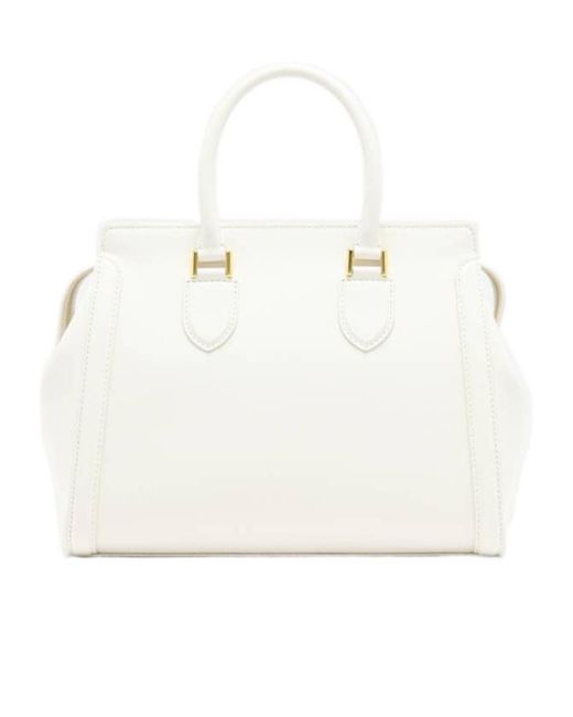 McQueen White Large Birdee Tote Bag