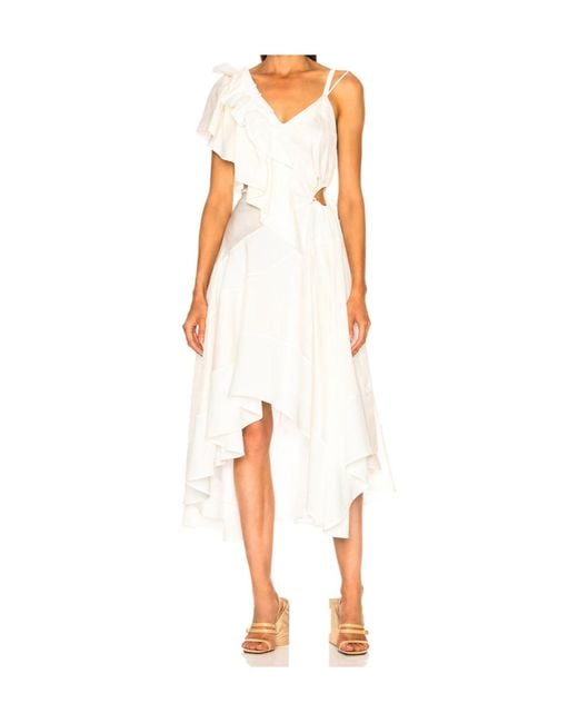 Loewe White Solid Color Dress