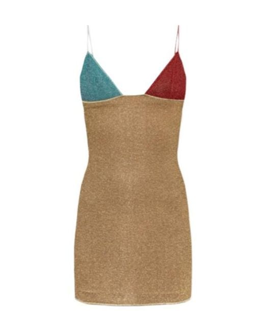 Oseree Brown Oséree Lurex Triangle-Cup Beachwear Dress