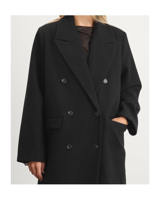 Samsøe & Samsøe Black Samsøe Samsøe Sajill Long Double-Breasted Coat