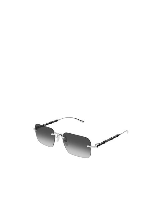 Gucci Metallic Eyewear Frameless Rectangular Sunglasses for men