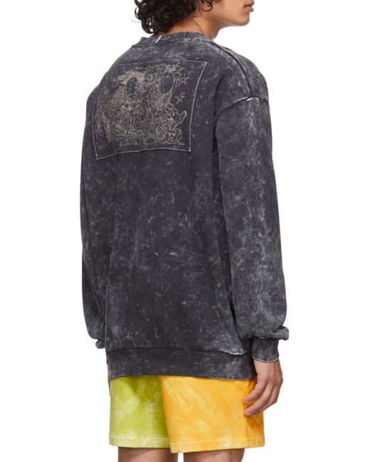 McQ Alexander McQueen Black Tie-Dyed Sweater With Round Neck for men