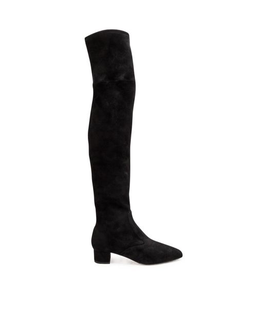 Aquazzura Black Remi 35 Suede Over-The-Knee Boots