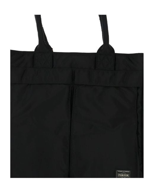 Porter-Yoshida and Co Black Tanker Double Handle Shoulder Bag for men