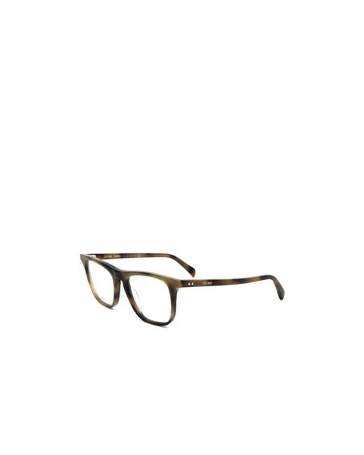 Céline White Logo Rectangular Frame Flat Mirror for men