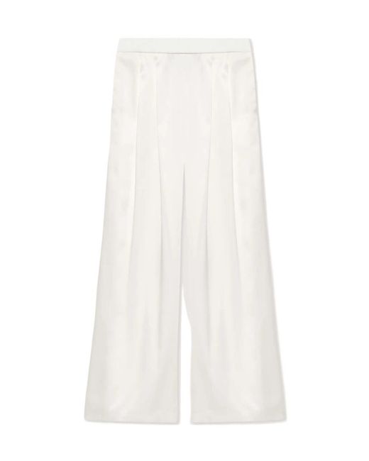 Fabiana Filippi White Pleated Wide-Leg Trousers