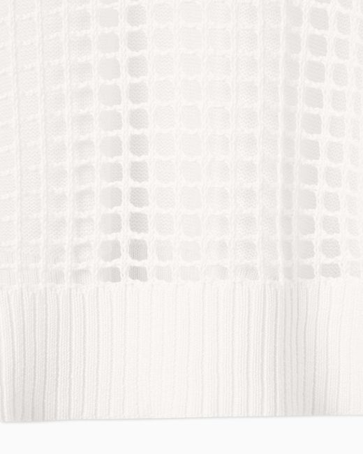 ARMANI EXCHANGE White Oversized Sweater With Perforated Back