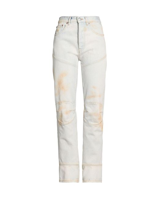 MM6 by Maison Margiela White Five Pockets Tapered Jeans