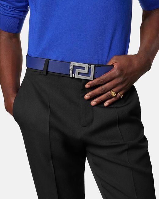 Versace White Logo-Engraved Reversible Belt for men